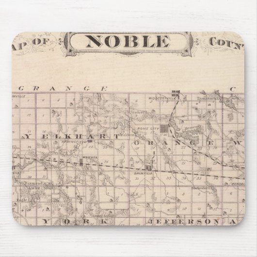 Tapis De Souris Carte du comté de Noble (Devant)