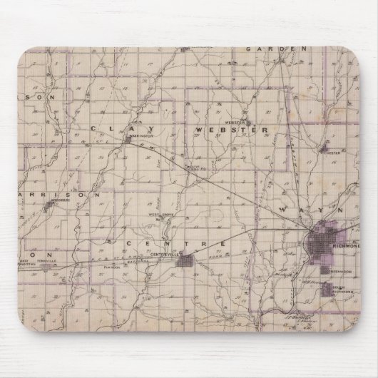 Tapis De Souris Carte du comté de Wayne 2 (Devant)