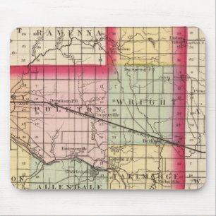 Tapis De Souris Carte du comté d'Ottawa, Michigan