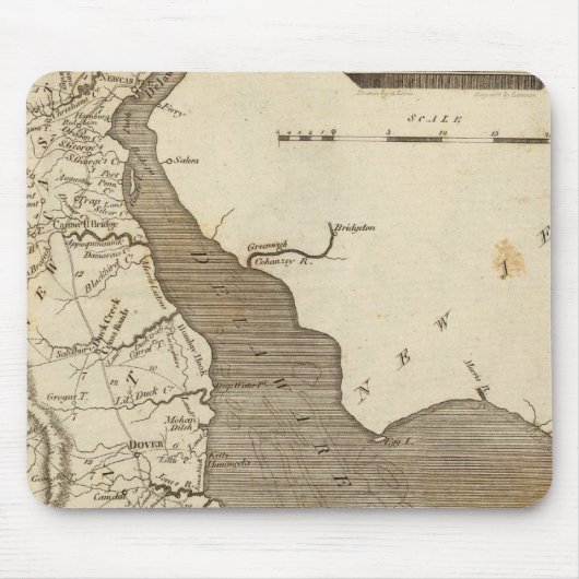 Tapis De Souris Carte du Delaware par Arrowsmith (Devant)