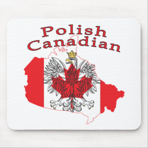 Tapis De Souris Carte du drapeau canadien polonais