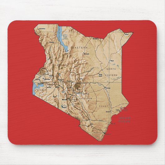 Tapis De Souris Carte du Kenya Mousepad (Devant)