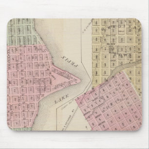Tapis De Souris Carte du lac et carte de Wabasha, Minnesota