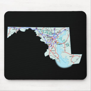 Tapis De Souris Carte du Maryland Mousepad