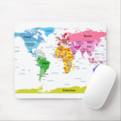 Tapis De Souris Carte du monde (Avec souris)