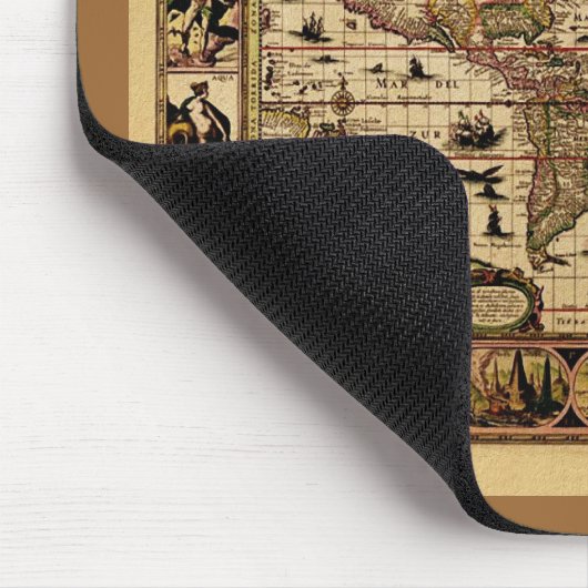 Tapis De Souris Carte du monde 1635 par Willem Blaeu Mousepad (Coin)