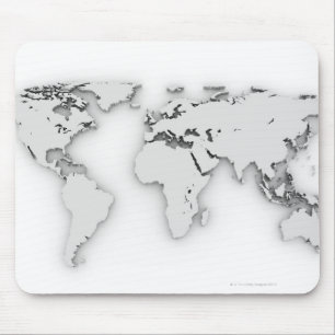 Tapis De Souris carte du monde 3D, image générée par ordinateur