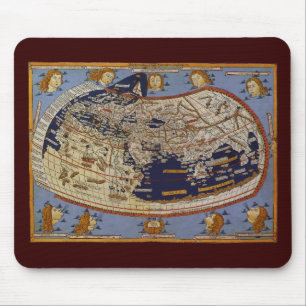 Tapis De Souris Carte du monde antique Ptolémée, Johannes d'Arnshe