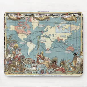 Tapis De Souris Carte du monde-Empire britannique-1886