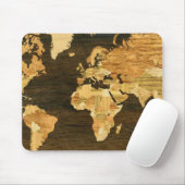 Tapis De Souris Carte du monde en bois (Avec souris)