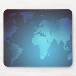 Tapis De Souris Carte du monde en points numériques avec dégradé a