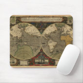 Tapis De Souris Carte du monde Hondius 1595 (Avec souris)
