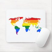 Tapis De Souris Carte du monde LGBTQ Rainbow (Avec souris)