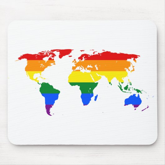 Tapis De Souris Carte du monde LGBTQ Rainbow (Devant)