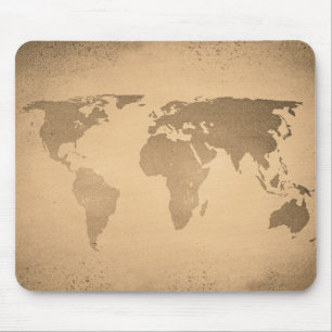 Tapis De Souris carte du monde vintage