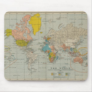 Tapis De Souris Carte du monde vintage 1910