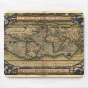 Tapis De Souris Carte du monde Vintage Atlas Conception historique