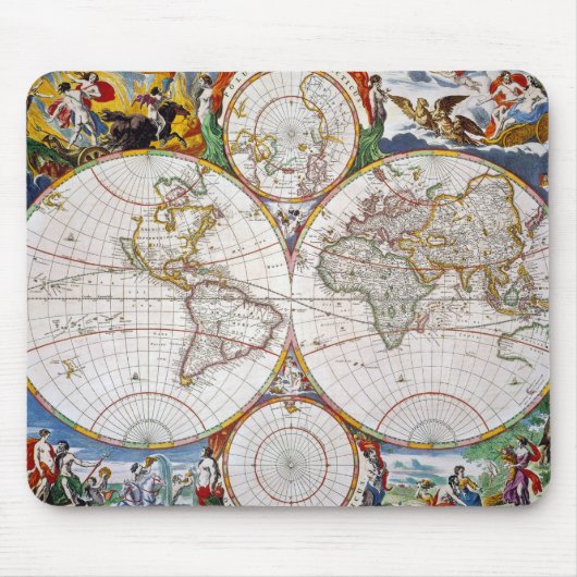 Tapis De Souris CARTE du MONDE, XVIIème siècle (Devant)