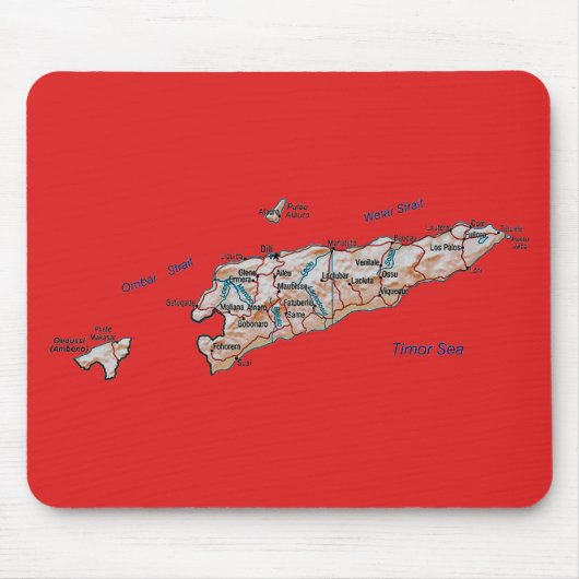 Tapis De Souris Carte du Timor oriental Mousepad (Devant)