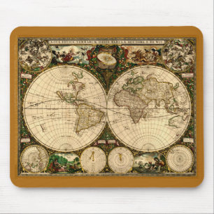 Tapis De Souris Carte du Vieux Monde Mousepad