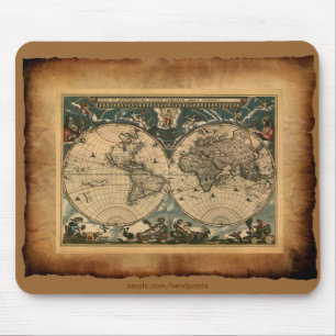 Tapis De Souris Carte du Vieux Monde Mousepad