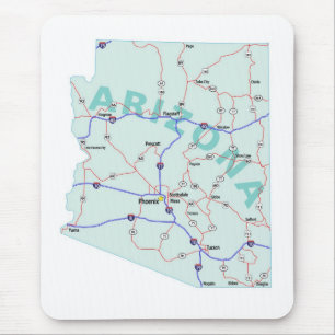 Tapis De Souris Carte d'un état à un autre Mousepad de l'Arizona