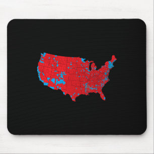 Tapis De Souris Carte électorale 2024 Red Trump Vance Defeat Blue