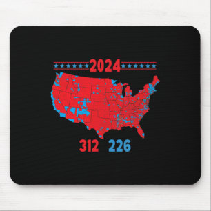 Tapis De Souris Carte électorale 2024 Trump 312 Red 2024 Election 