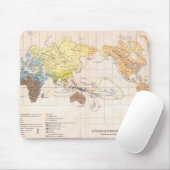 Tapis De Souris Carte ethnographique du monde (Avec souris)