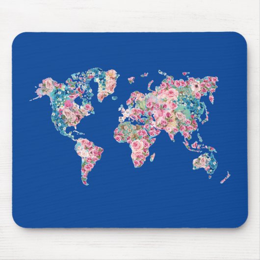 Tapis De Souris Carte Floral World (Devant)