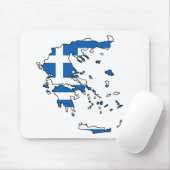 Tapis De Souris Carte GR de drapeau de la Grèce (Avec souris)