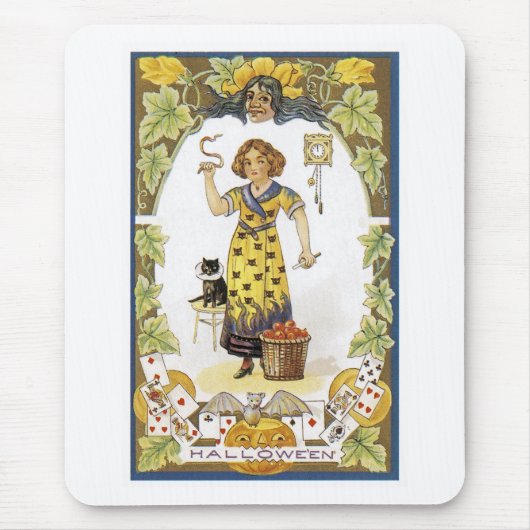 Tapis De Souris Carte Halloween vintage (Devant)