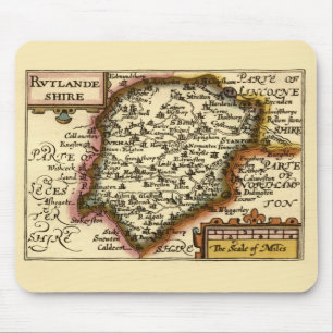 Tapis De Souris Carte historique du comté de Rutland (Rutlandshire