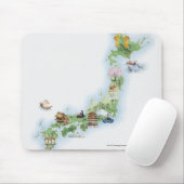 Tapis De Souris Carte illustrée du Japon antique (Avec souris)