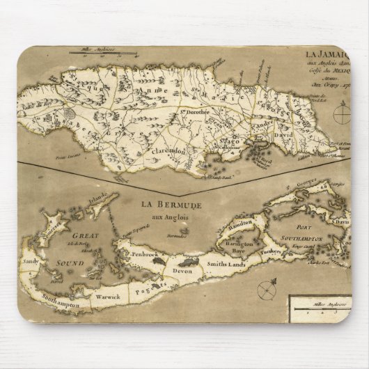 Tapis De Souris CARTE : La JAMAÏQUE, 1767 (Devant)