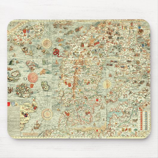 Tapis De Souris Carte médiévale Mousepad (Devant)