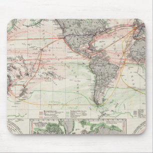 Tapis De Souris Carte mondiale des courants océaniques