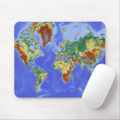 Tapis De Souris Carte mondiale géographique internationale (Avec souris)