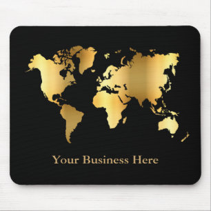Tapis De Souris Carte Mondiale Gold/Noir
