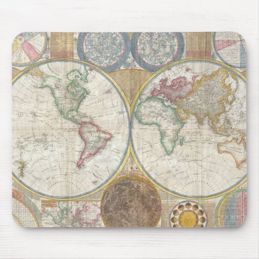 TAPIS DE SOURIS CARTE MONDIALE VINTAGE (Devant)