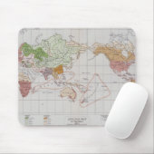 Tapis De Souris Carte montrant les langues du monde (Avec souris)