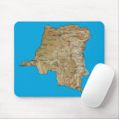 Tapis De Souris Carte Mousepad de Congo-Kinshasa (Avec souris)