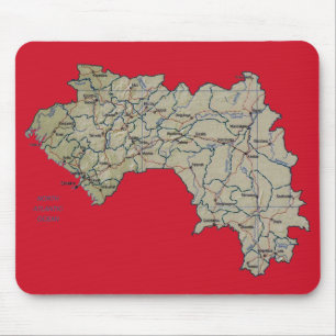Tapis De Souris Carte Mousepad de Guinée-Conakry
