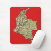 Tapis De Souris Carte Mousepad de la Colombie (Avec souris)