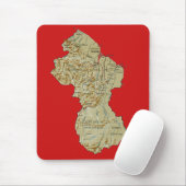 Tapis De Souris Carte Mousepad de la Guyane (Avec souris)
