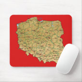 Tapis De Souris Carte Mousepad de la Pologne (Avec souris)
