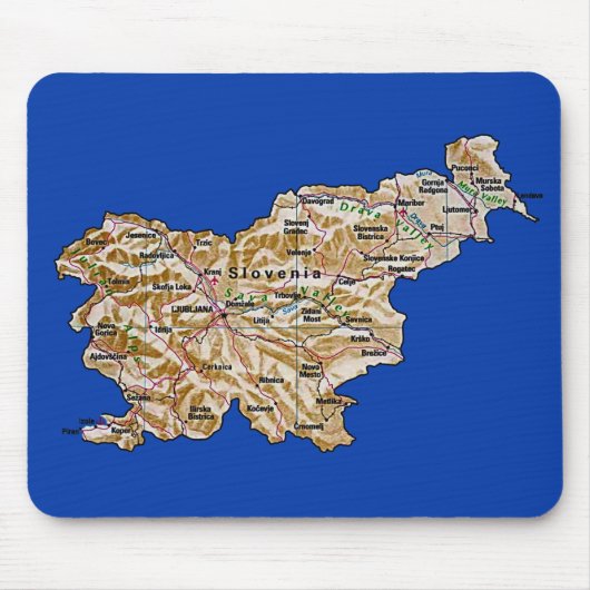 Tapis De Souris Carte Mousepad de la Slovénie (Devant)