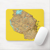 Tapis De Souris Carte Mousepad de la Tanzanie (Avec souris)
