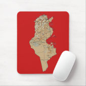 Tapis De Souris Carte Mousepad de la Tunisie (Avec souris)