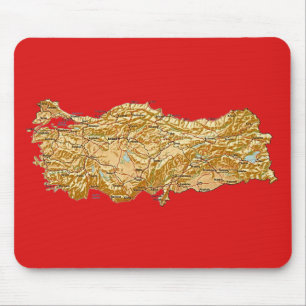 Tapis De Souris Carte Mousepad de la Turquie